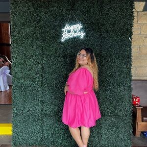 Chic Pink Off-Shoulder Dress